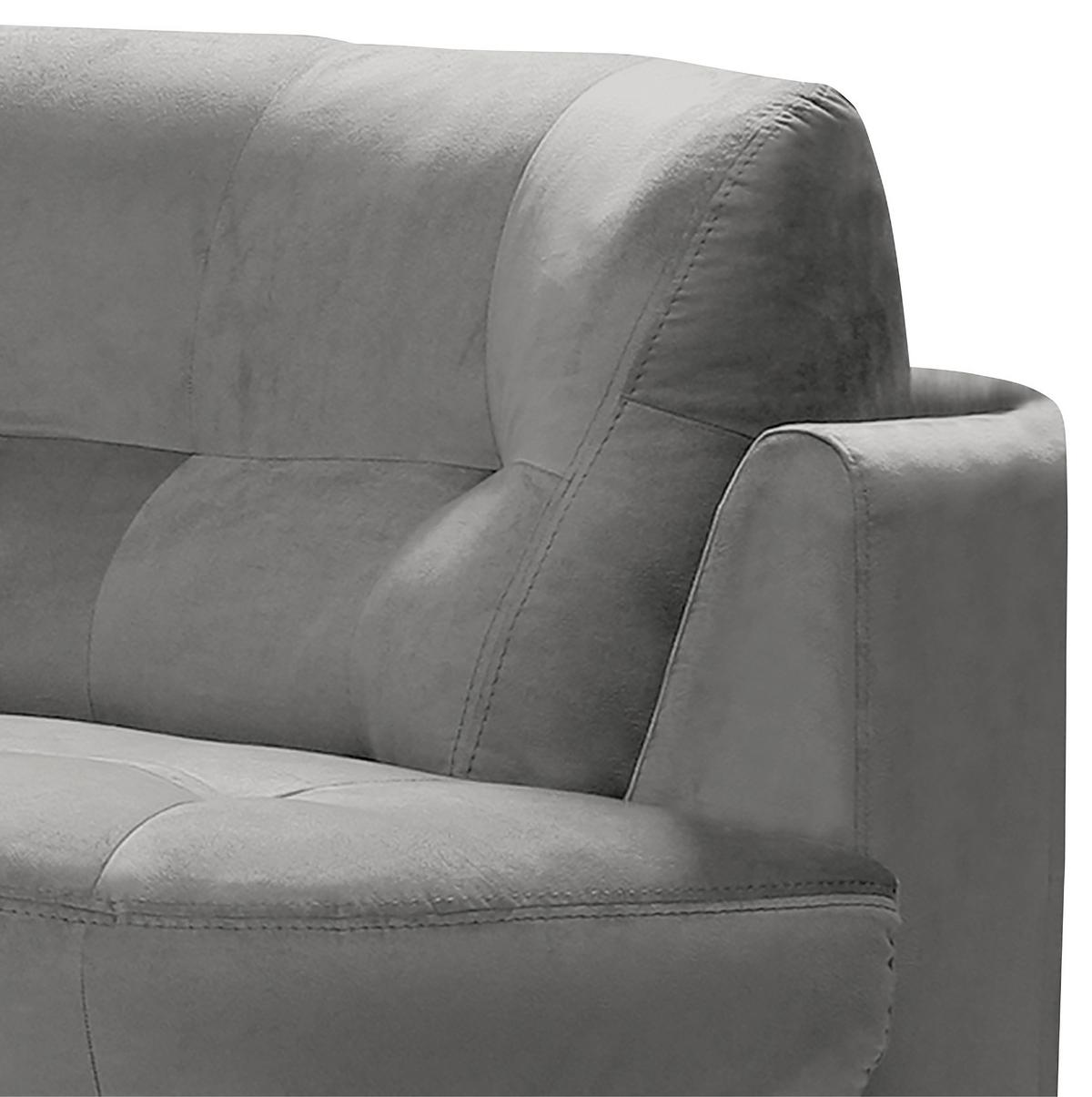 Ecksofa Bretania, Grau S: 113x300 cm - Schwarz/Grau, Design, Textil (113/300cm) - Livetastic