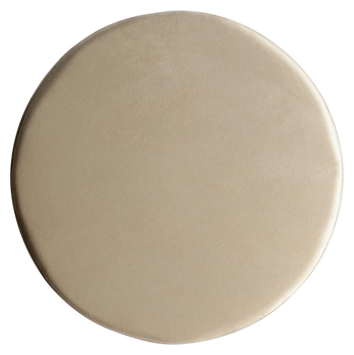 Hocker Elyse 100 Beige/Braun D: 50 cm - Beige/Goldfarben, Design, Textil (50/42cm) - Kayoom