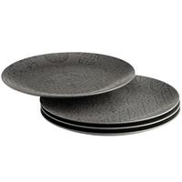 Tellerset Steinzeug 4--Teilig. Schwarz - Schwarz, Basics, Keramik - Mäser