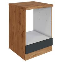 Herdumbauschrank Florenz B: 60cm Grau mit Arbeitsplatte - Eiche Wotan/Grau, Design, Holzwerkstoff (60/86/60cm) - Held