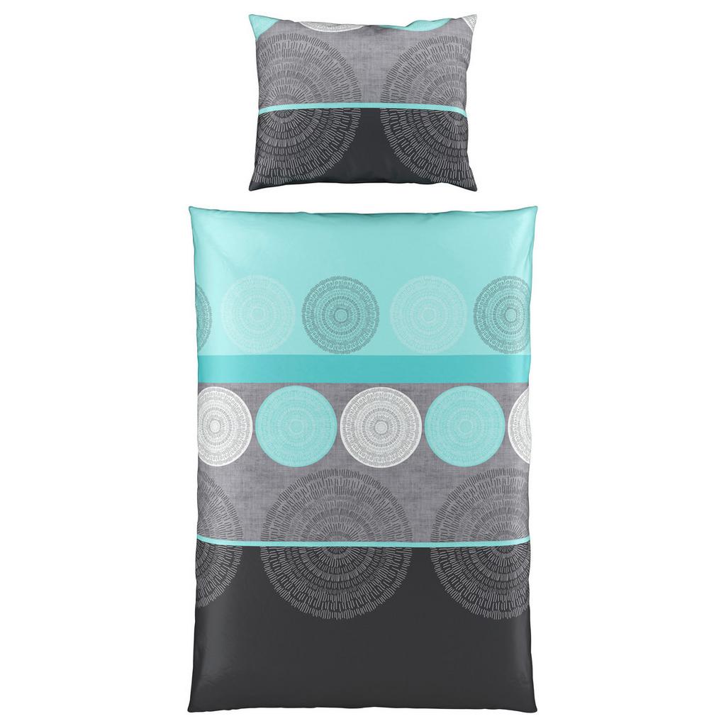 Satin Bettwäsche 140x200 cm Denise Baumwolle Türkis