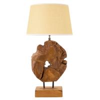 Tischleuchte Teak Da Tavolo Kepal Braun B: 35 cm - Braun, Basics, Holz (35/69/35cm)