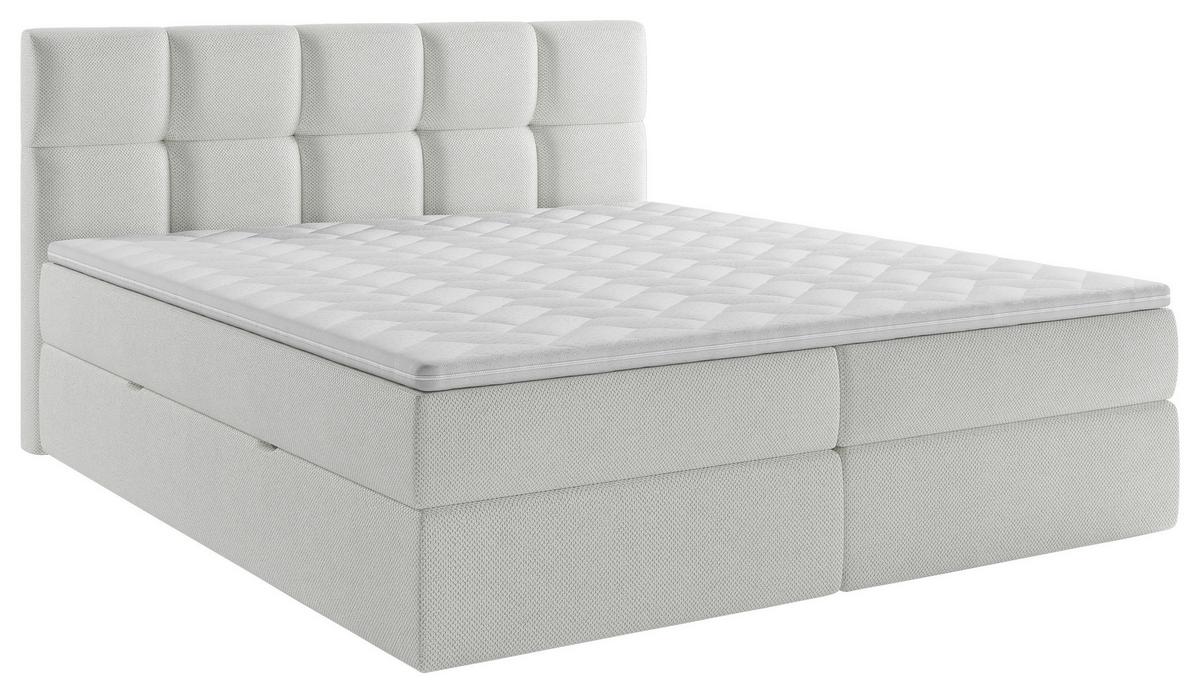 Boxbett Mit Topper & Bettkasten 200x200 Lorie Ii - Schwarz/Weiß, MODERN, Holz/Holzwerkstoff (200/200cm) - MID.YOU