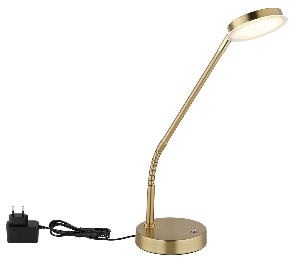 Led-tischleuchte Touchdimmer - Klar/Messingfarben, Design, Kunststoff/Metall (43/13/53,5cm) - Globo