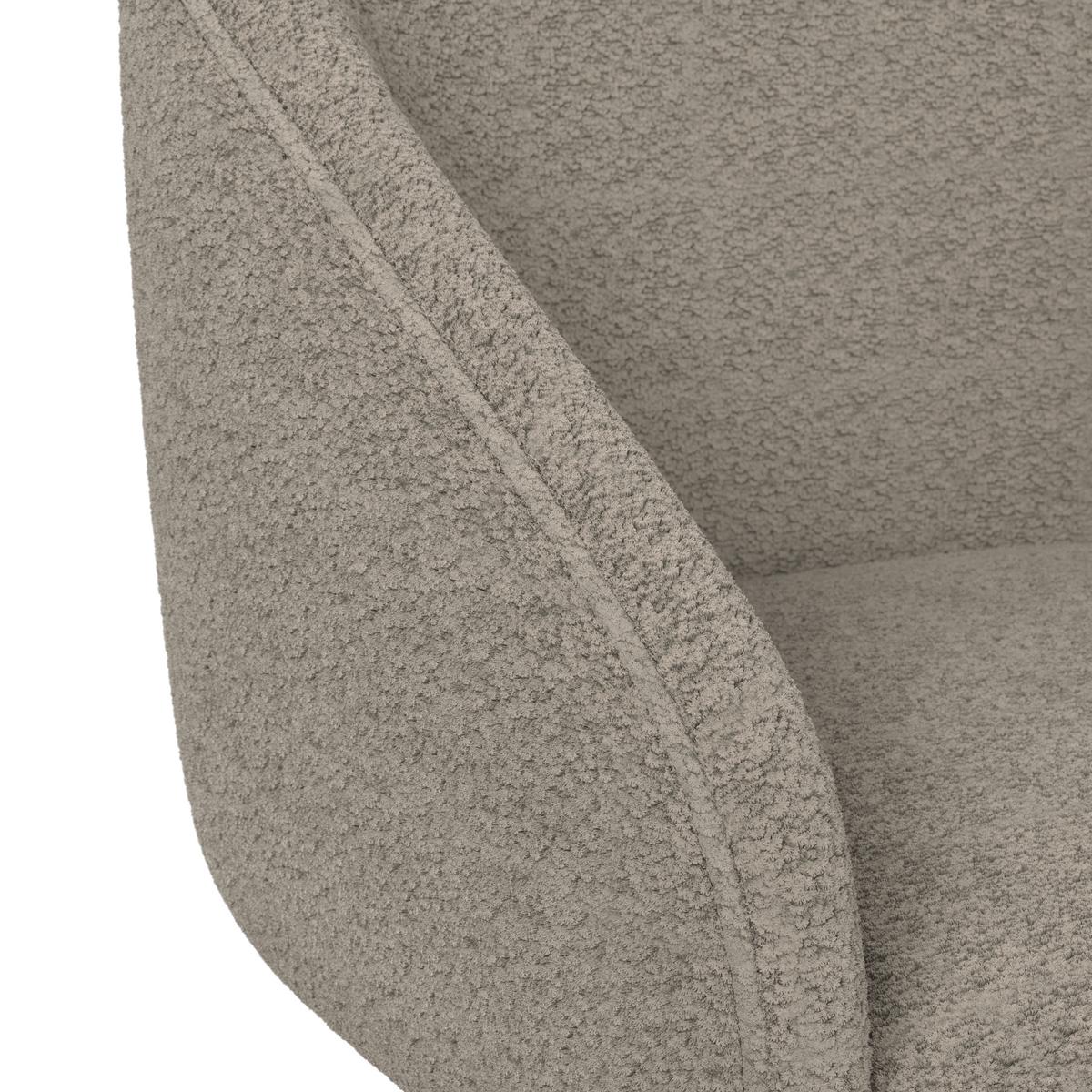 STOLIČKA S PODRÚČKAMI MAIA - sivá, Modern, kov/textil (60/84,5/59cm) - Bessagi Home