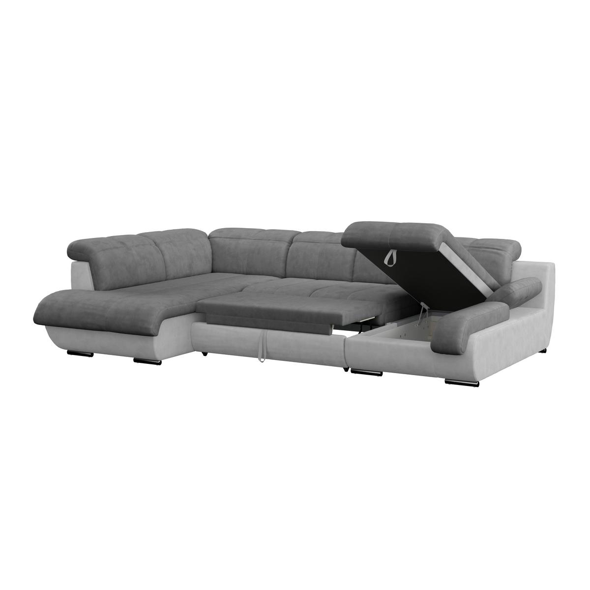 Sedací souprava MULTI, levá, světle šedá / tmavě šedá barva - světle šedá/tmavě šedá, Moderní, kov/textil (228/345/184cm) - Luca Bessoni