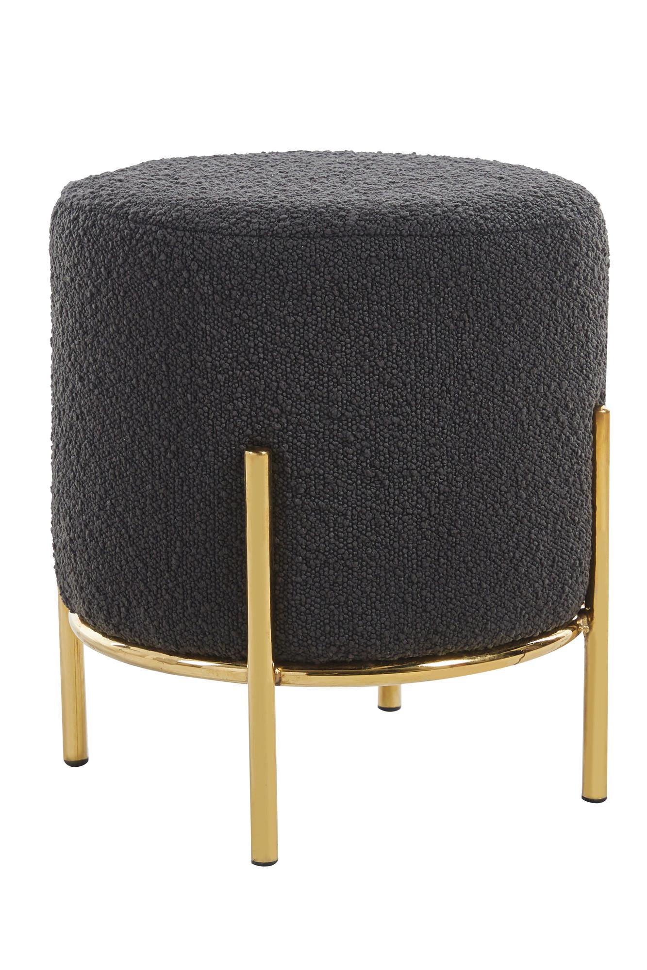 Hocker Anthrazit, Goldfarben B: 35 Cm - Anthrazit/Goldfarben, MODERN, Textil (35/38/35cm) - Livetastic