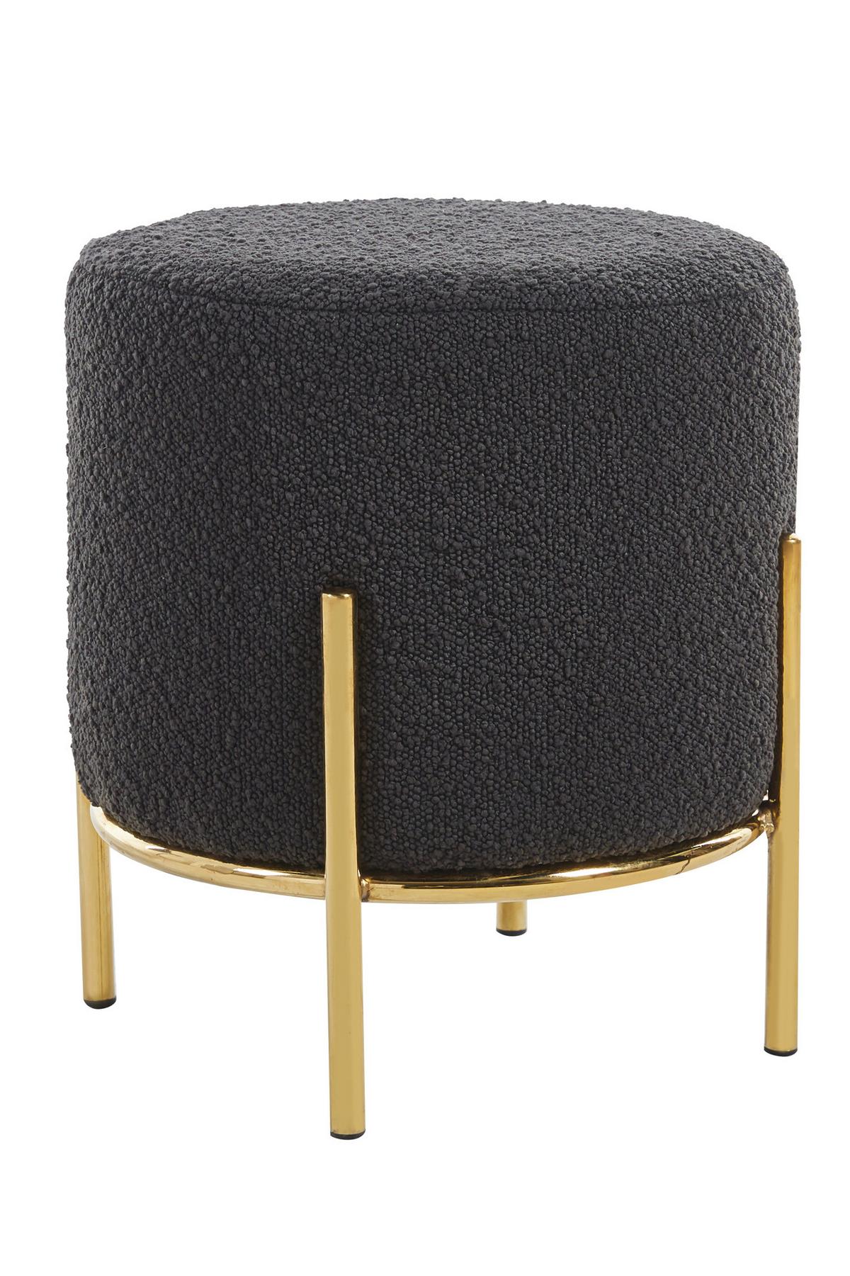 Hocker Anthrazit, Goldfarben B: 35 Cm - Anthrazit/Goldfarben, MODERN, Textil (35/38/35cm) - Livetastic