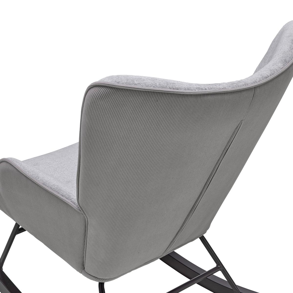 Hojdacie kreslo ROCK, sivá, max. 140 kg - čierna/sivá, Modern, kov/drevo (66/90/77cm) - Mömax