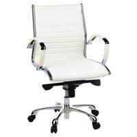 Drehstuhl Parma 10 Cremefarben - Chromfarben/Creme, MODERN, Leder/Kunststoff (60/111/50cm) - MID.YOU