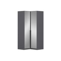 Eckkleiderschrank Alabama Grau Metallic B: 100 Cm - Grau, MODERN, Glas/Holzwerkstoff (100/229/102cm) - Rauch Möbel