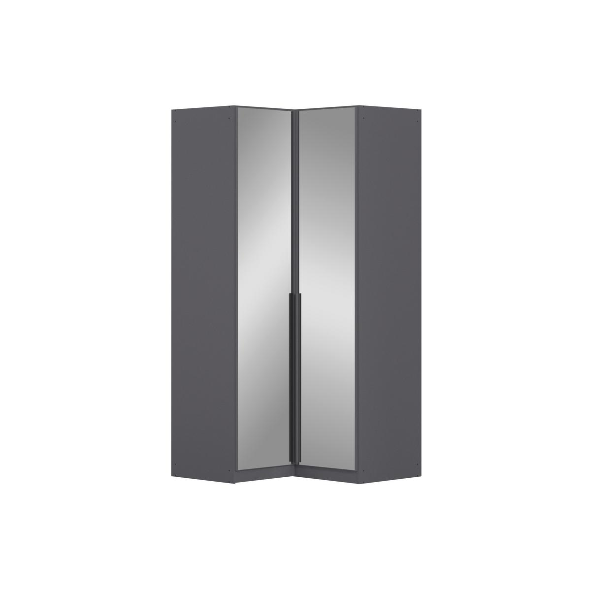 Eckkleiderschrank Alabama Grau Metallic B: 100 Cm - Grau, MODERN, Glas/Holzwerkstoff (100/229/102cm) - Rauch Möbel