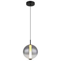 LED-Hängeleuchte Lacy Grau Schwarz Weiß D: 25 cm - Schwarz/Weiß, KONVENTIONELL, Glas/Kunststoff (25/120cm) - Globo