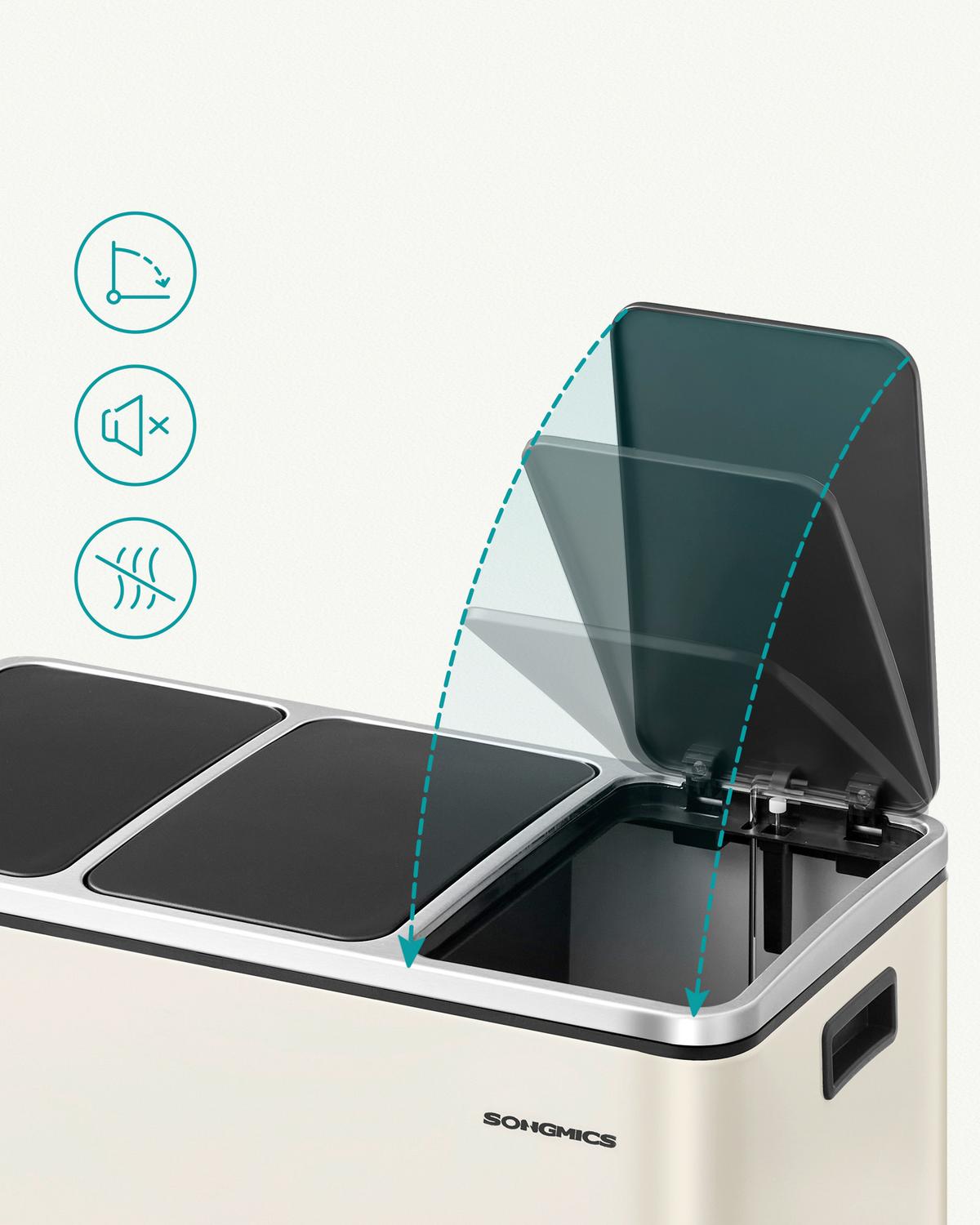 Abfallsammler Creme B: 61cm - Creme, Basics, Kunststoff/Metall (61/55,5/31,5cm)