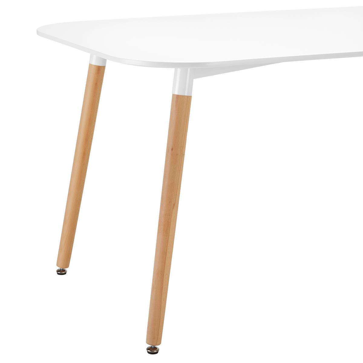 Jídelní stůl Anouk 160x90 cm - bílá/barvy buku, Moderní, dřevo/kompozitní dřevo (160/90/75cm) - Modern Living