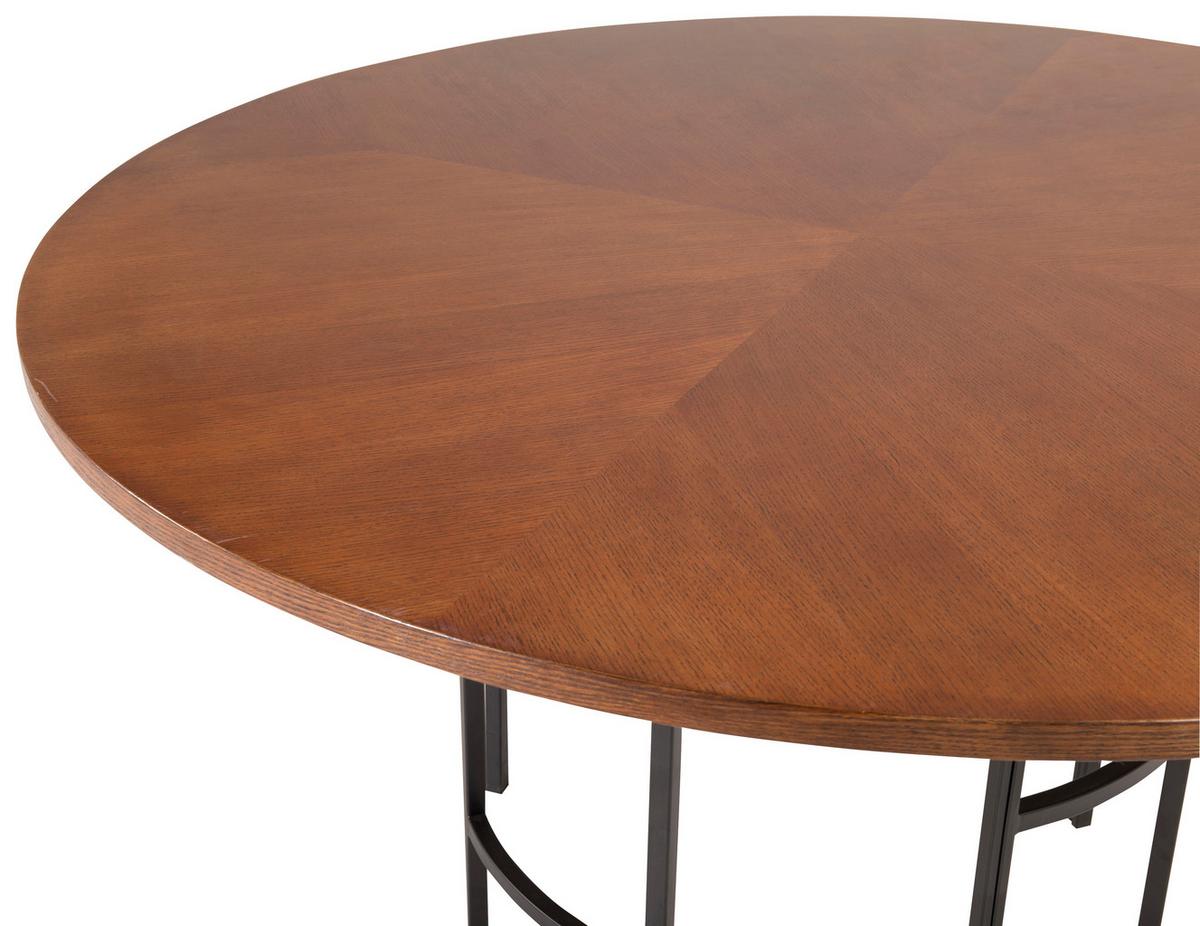 Esstisch Copenhagen - Cognac/Schwarz, Design, Holzwerkstoff/Metall (140/140/75cm) - Livetastic