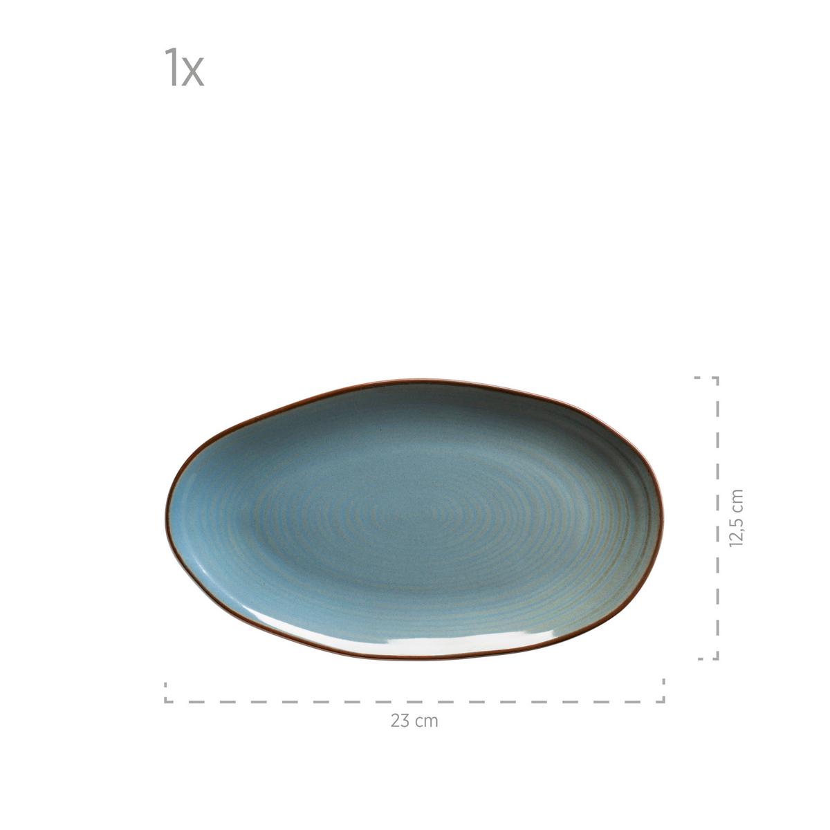 Servierplatte Nottingham 3-Tlg. Oval - Blaugrau, Basics, Keramik - Mäser