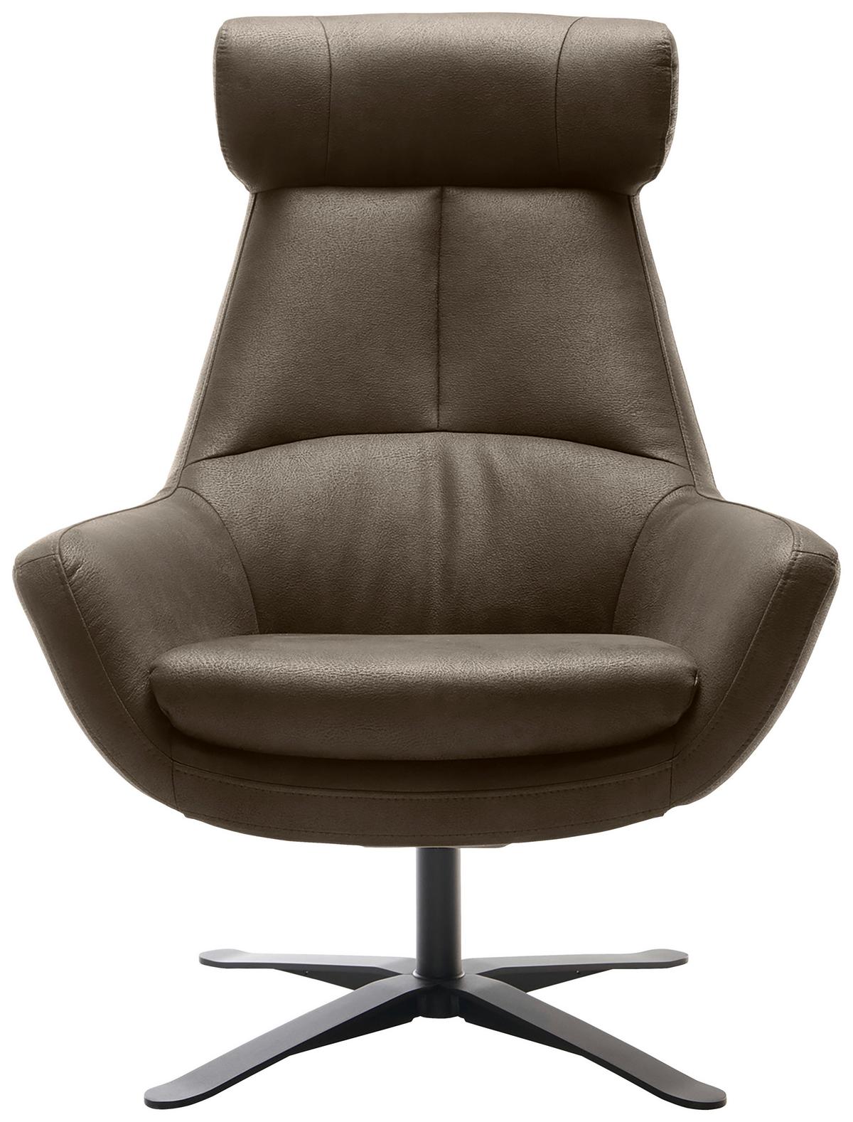 SESSEL BE ORGANIC - Dunkelbraun/Schwarz, MODERN, Textil (81/112/83cm) - Trendmanufaktur