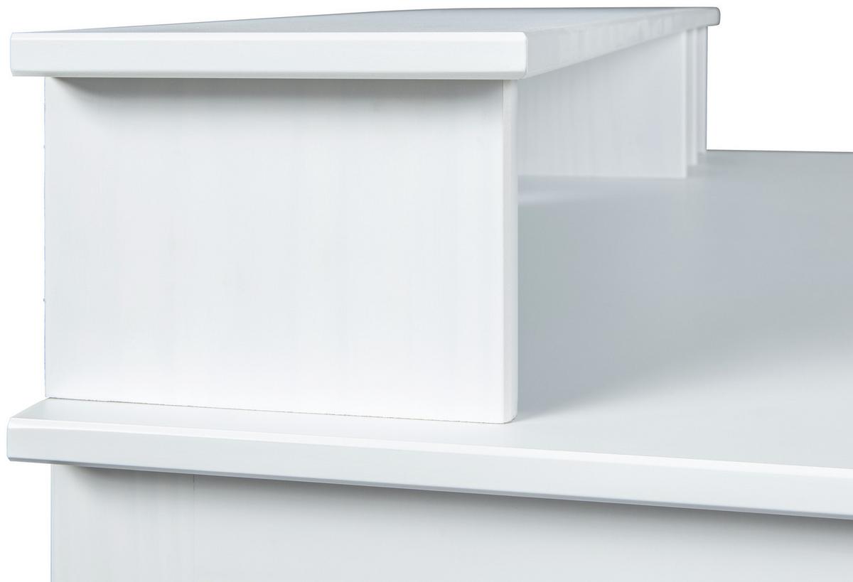 Schreibtisch Massiv B 110cm H 76cm Hilda, Weiß - Weiß, Basics, Holz/Holzwerkstoff (110/69/76-91cm) - MID.YOU