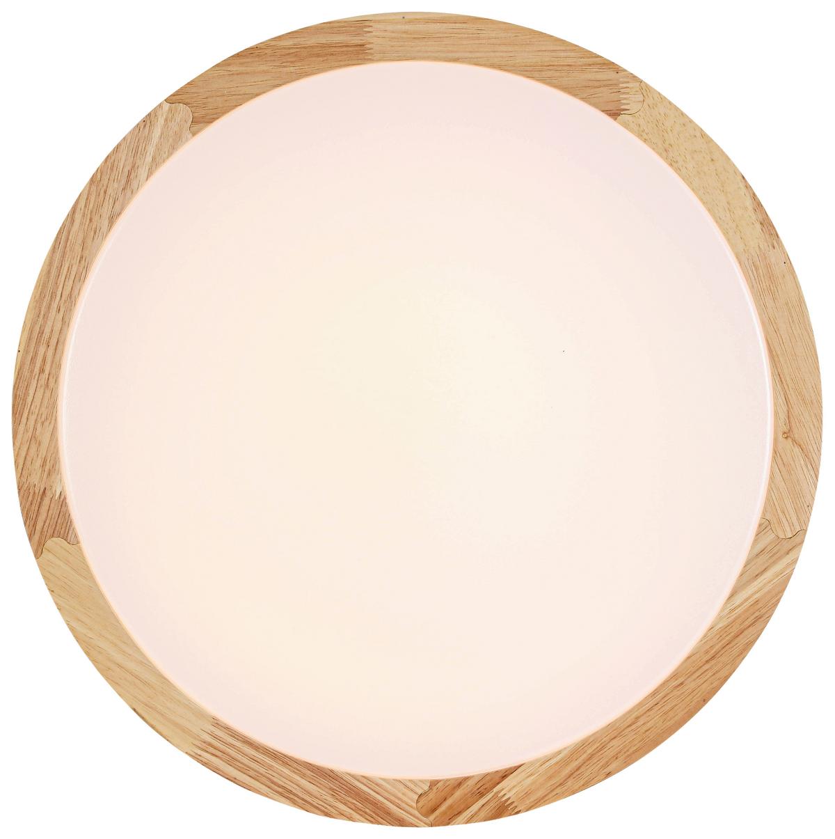 LED-Deckenleuchte Belinda - Eichefarben/Weiß, MODERN, Holz/Kunststoff (45/7,5cm) - Luca Bessoni