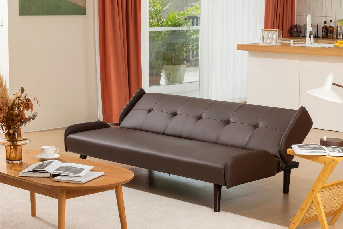 Kanapéágy Rotterdam - barna, Basics, textil/fa (185/77/91cm) - P & B