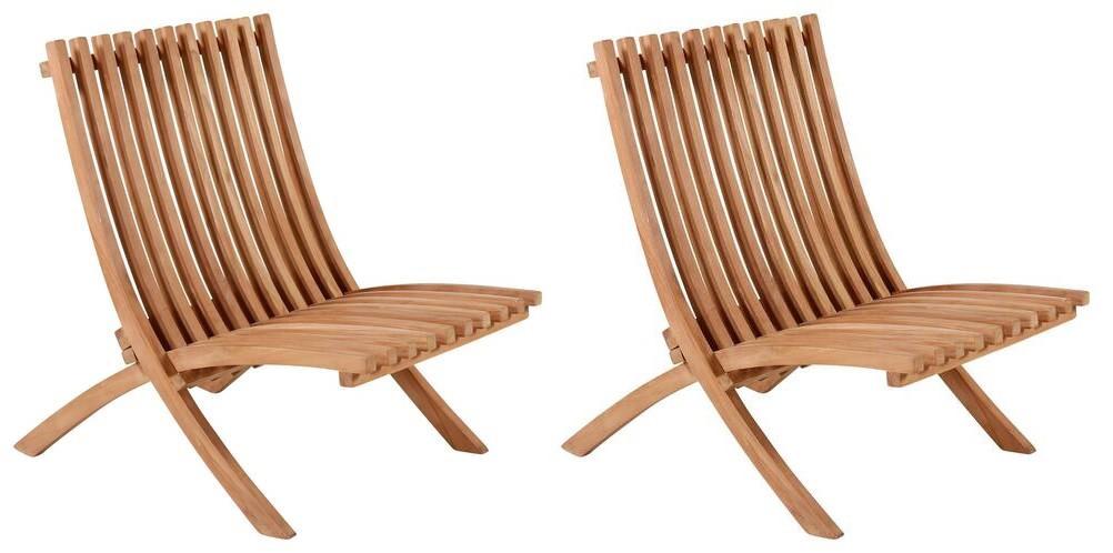 Loungesessel 2er-set Kenya Aus Holz - Teakfarben, KONVENTIONELL, Holz (73/85/63cm) - Gardenson
