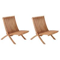 Loungesessel 2er-set Kenya Aus Holz - Teakfarben, KONVENTIONELL, Holz (73/85/63cm) - Gardenson