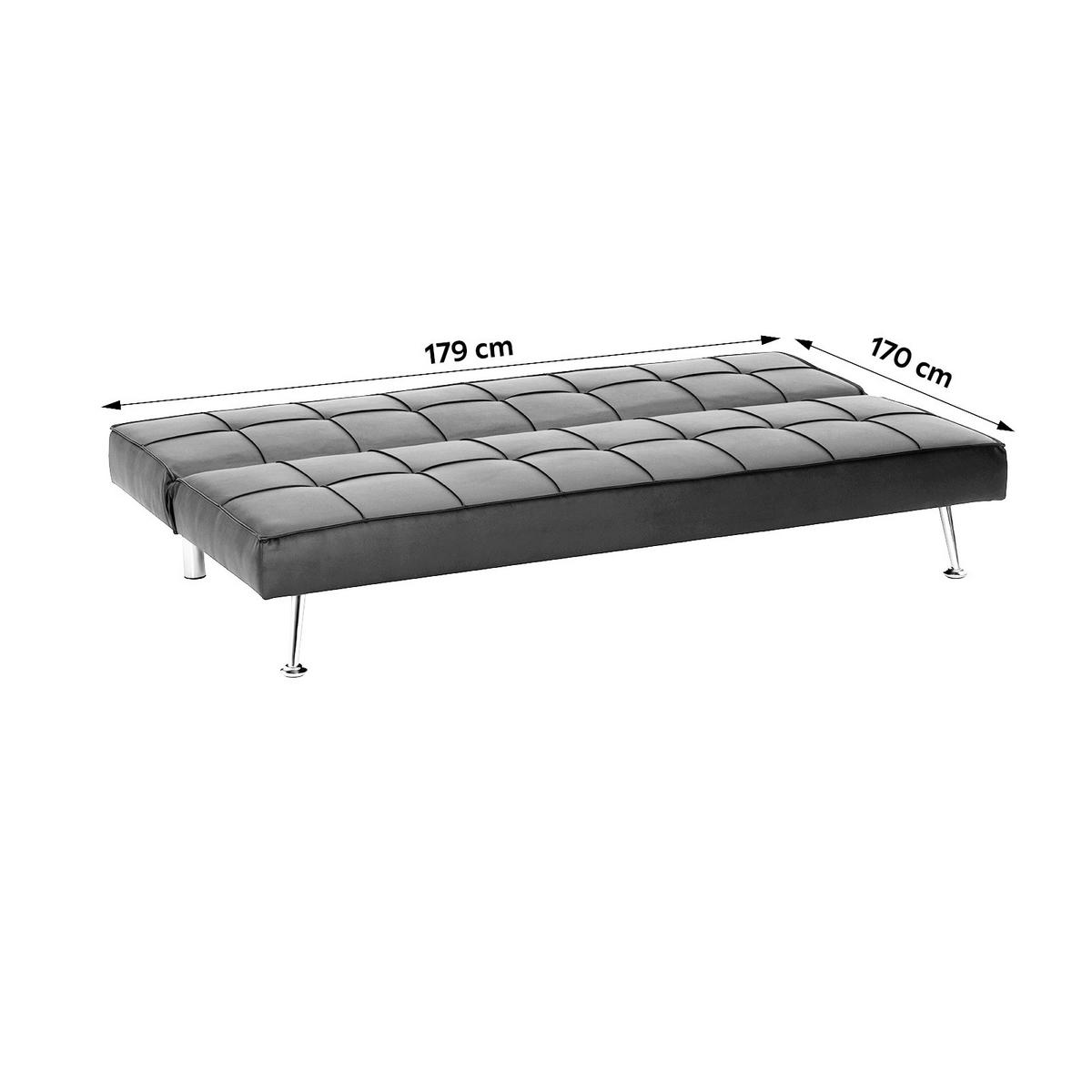 3-sitzer-sofa Mit Schlaffunktion Silva B:179cm - Silberfarben/Schwarz, Basics, Textil (179/74/91cm) - P & B