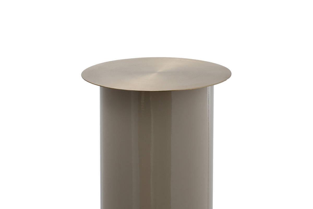 Kerzenständer Art Deco Eisen Taupe/goldfarben - Taupe/Goldfarben, Trend, Metall (20/70/20cm) - Kayoom