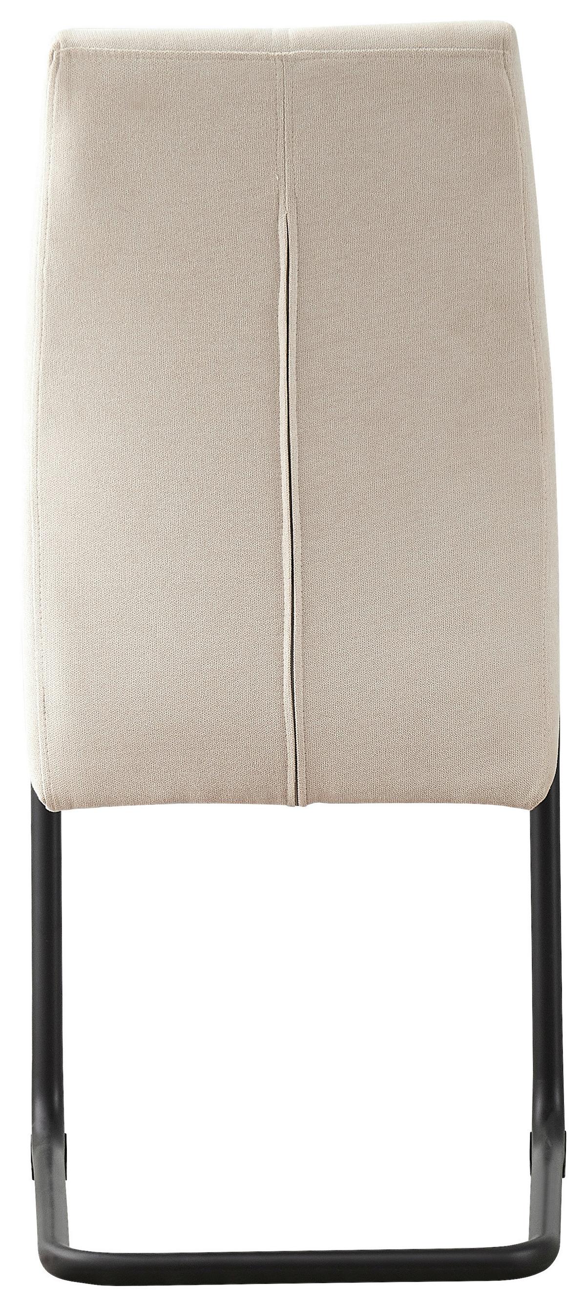 Schwingstuhl Anne Webstoff Creme Gepolstert - Creme/Schwarz, KONVENTIONELL, Textil/Metall (44/96/57cm)