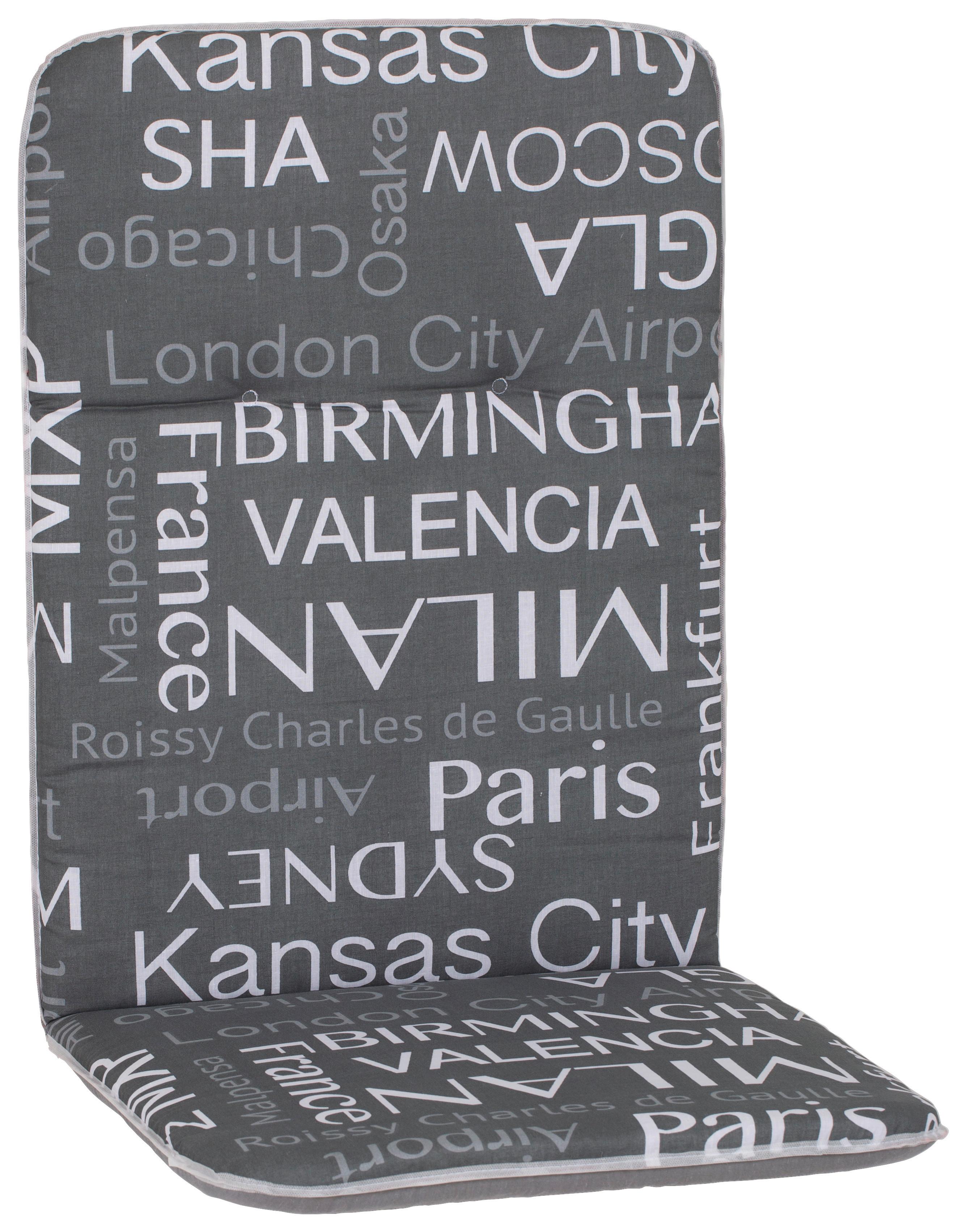 Hochlehner Wendeauflage Bali 114x47 cm Grau - Grau, Basics, Textil (114/47/5cm) - Beo