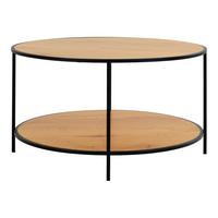 Couchtisch Vita Eichefarben B: 80cm - Eichefarben/Schwarz, Design, Holzwerkstoff/Metall (80/80/45cm) - MID.YOU