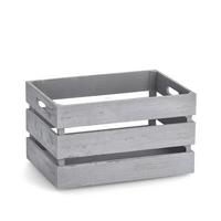 Dekokiste Holz Grau LxBxH: ca. 35x25x20,5 cm - Grau, Basics, Holz (35/25/20,5cm) - Zeller Present