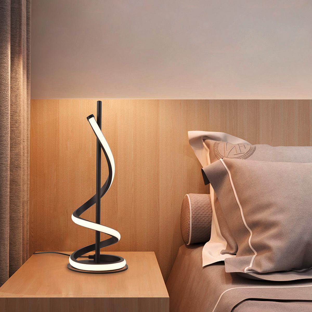 LED-Tischleuchte Twist Schwarz L: 15 cm - Schwarz, Design, Kunststoff/Metall (15/15/40cm)