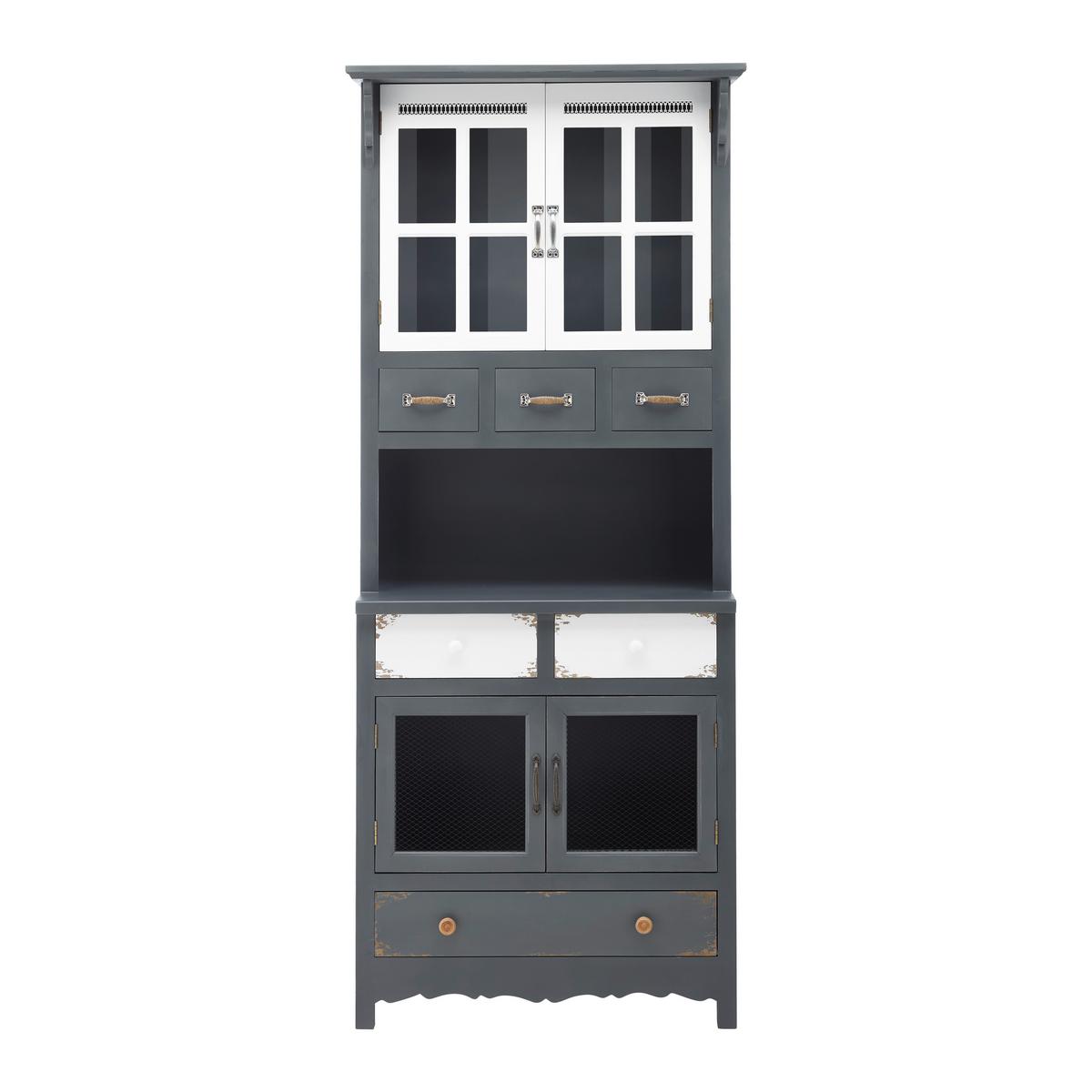 Kredenc GITTE - šedá, Moderní, dřevo (74/176/33.5cm) - Modern Living