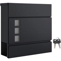 Briefkasten Schwarz B: 37 Cm - Schwarz, Basics, Metall (37/37/10,5cm)