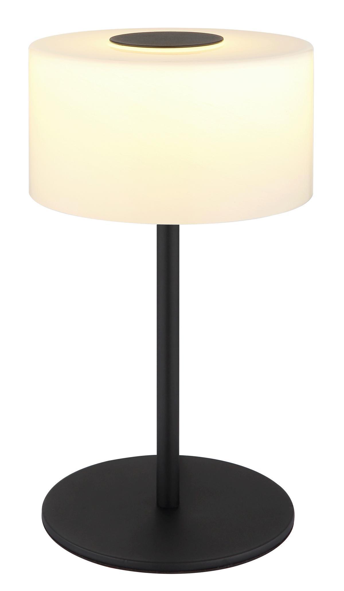 LED-Tischleuchte Trenton Weiß Schwarz D: 20 cm - Schwarz/Weiß, Design, Glas/Kunststoff (20/34,5cm) - Globo