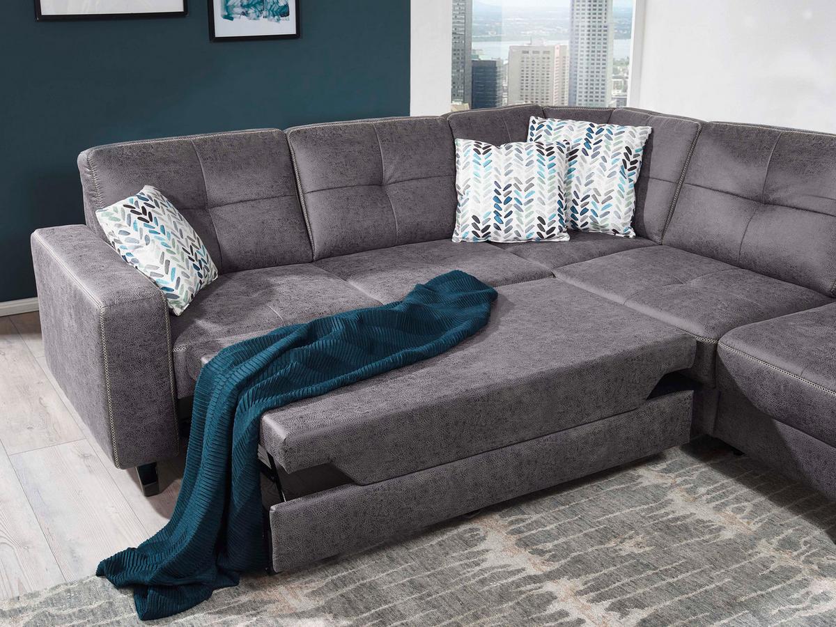 Sedacia súprava Varese bez funkcií a opierok hlavy - čierna/antracitová, Modern, kov/textil (237/219cm) - James Wood