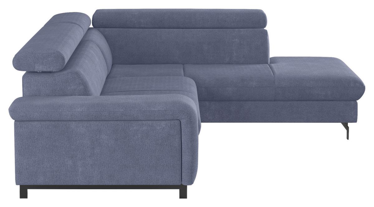 Ecksofa mit Bettkasten Emma Blau 262x215 cm - Blau/Schwarz, Textil (262/215cm) - MID.YOU
