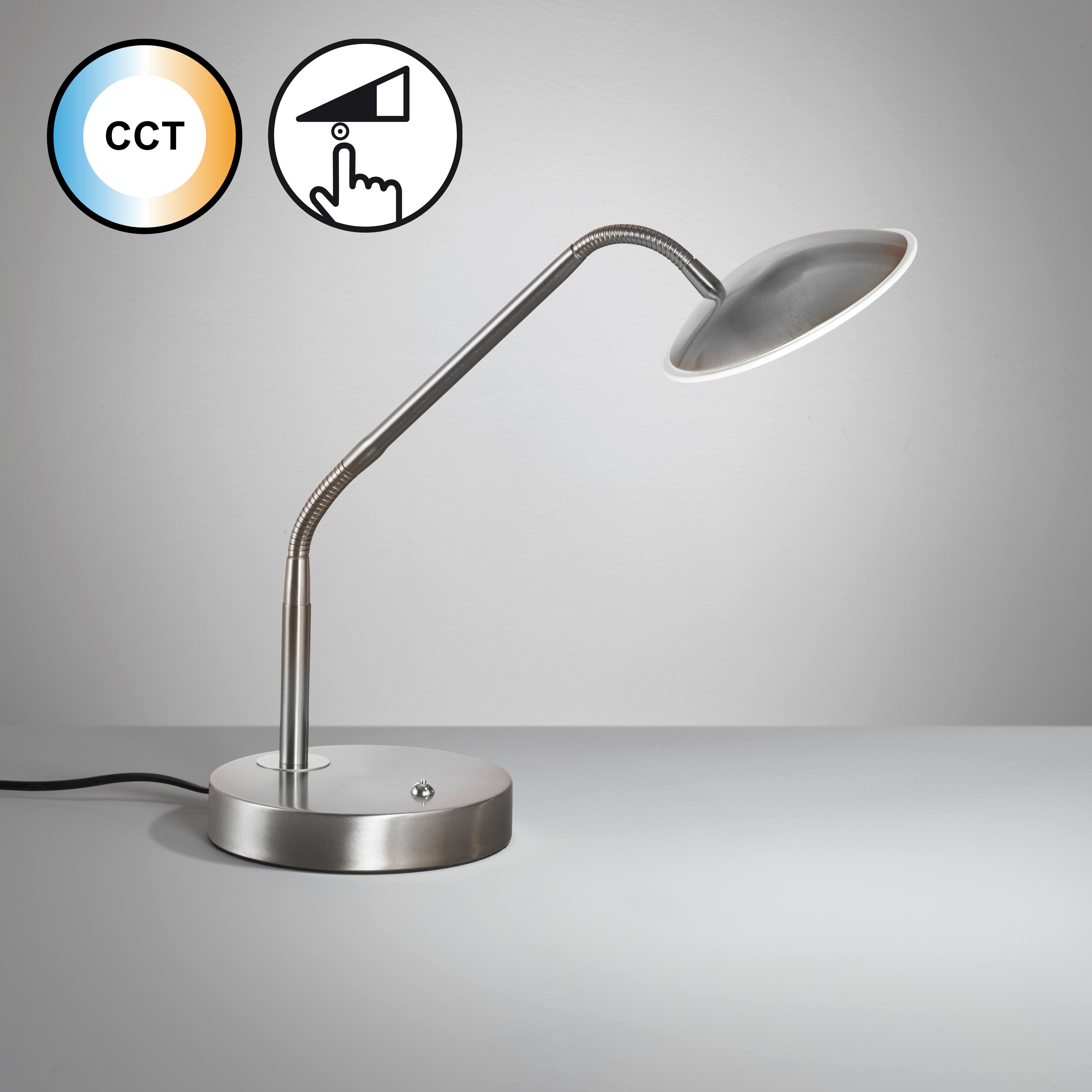LED-Tischleuchte 50700 Tallri - Nickelfarben, KONVENTIONELL, Metall (16/60cm) - Fischer & Honsel