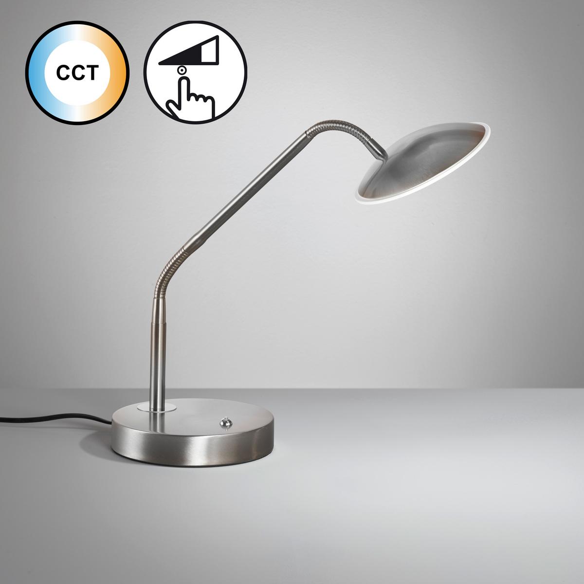 LED-Tischleuchte 50700 Tallri - Nickelfarben, KONVENTIONELL, Metall (16/60cm) - Fischer & Honsel