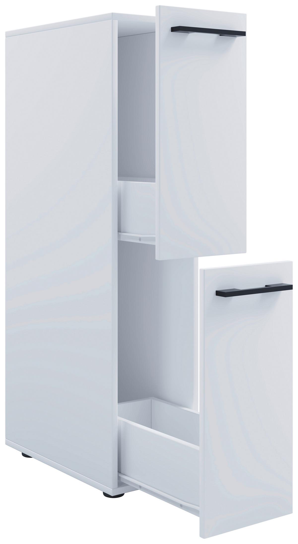 Midischrank Sadilo L - Schwarz/Weiß, MODERN, Holzwerkstoff (25/110/50cm) - MID.YOU