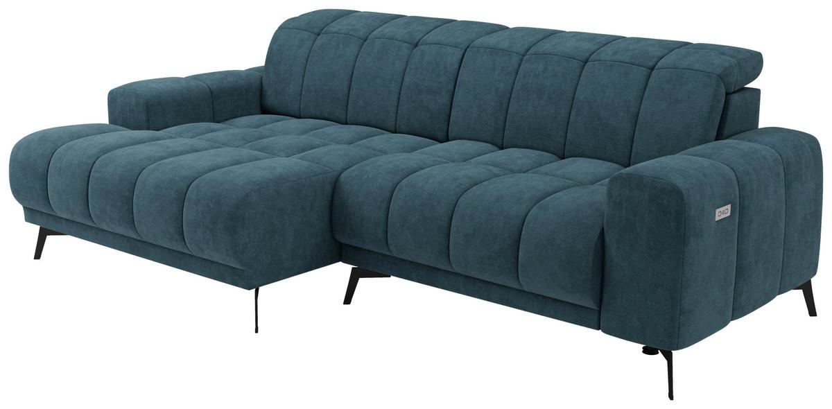 Rohová sedačka LAYA, levá, petrolejová tkanina MEMPHIS - petrolej, Moderní, textil (155/250cm) - Premium Living