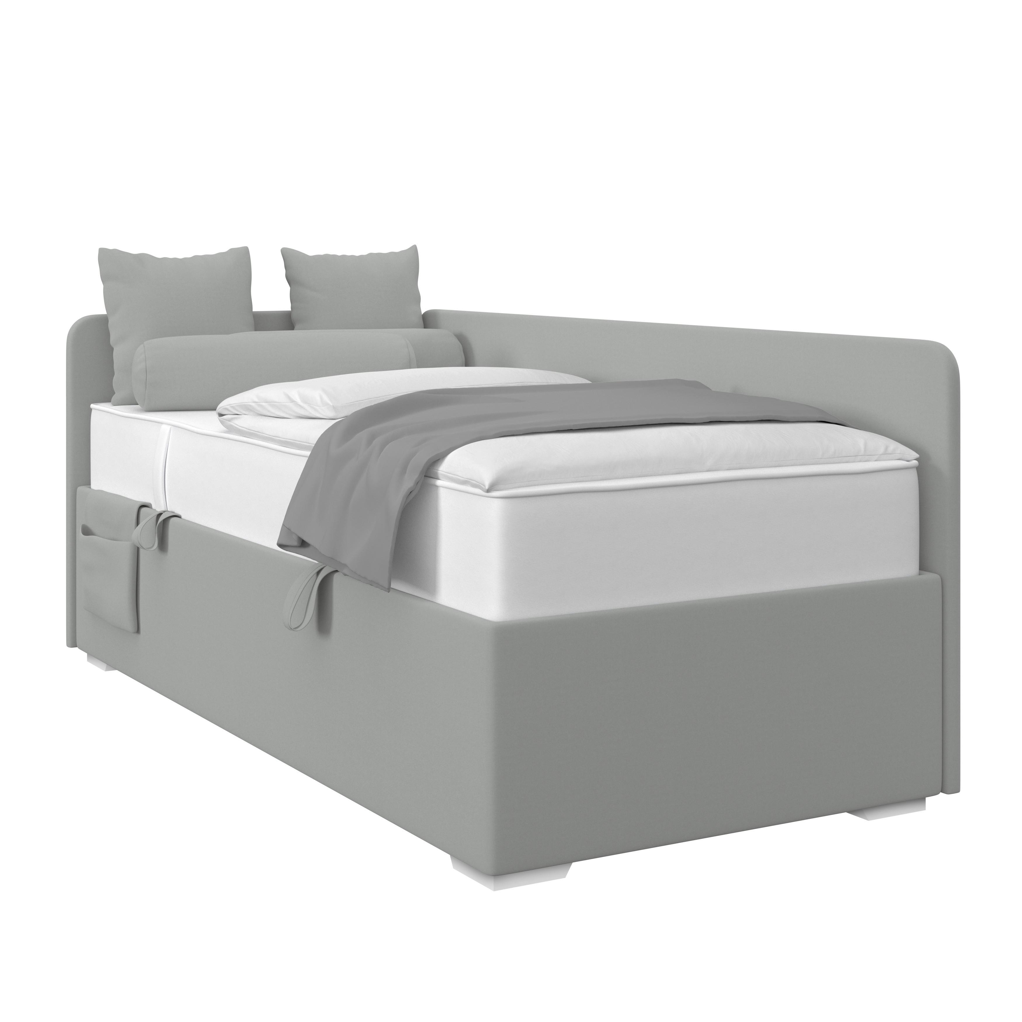 Polsterbett Remi - Chromfarben/Silberfarben, MODERN, Holz/Textil (90/200cm)