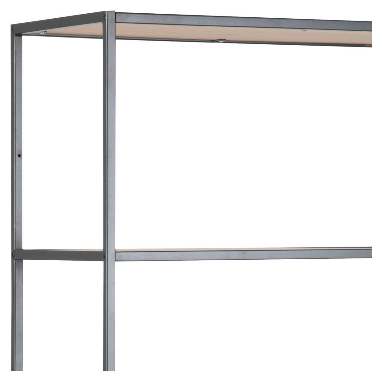 Regal Seaford B 77cm, Schwarz/eiche Dekor - Eichefarben/Schwarz, Trend, Holzwerkstoff/Metall (77/185/35cm) - MID.YOU