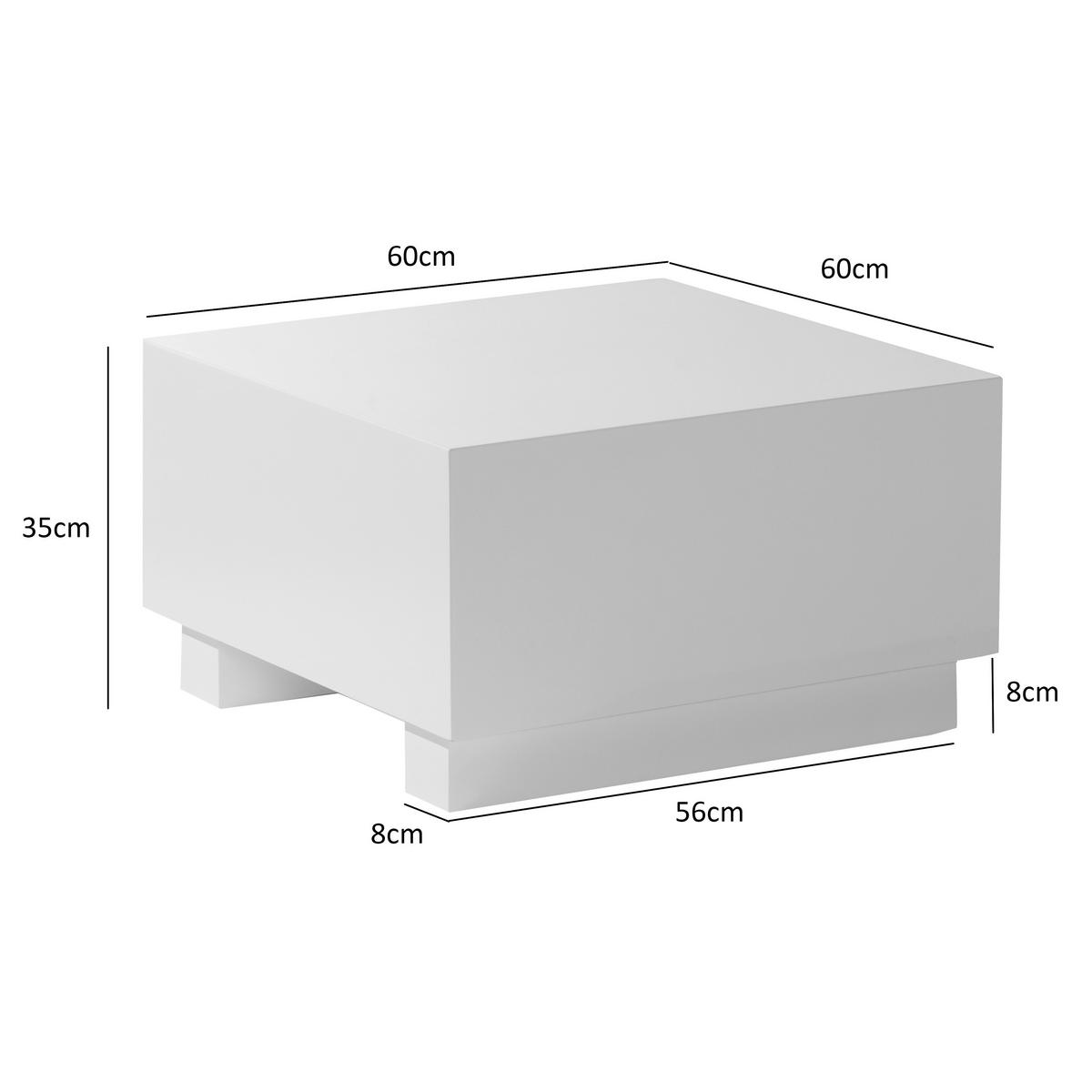 KONFERENČNÝ STOLÍK MONOBLOC - biela s vysokým leskom, Lifestyle, kompozitné drevo (60/60/35cm) - Livetastic