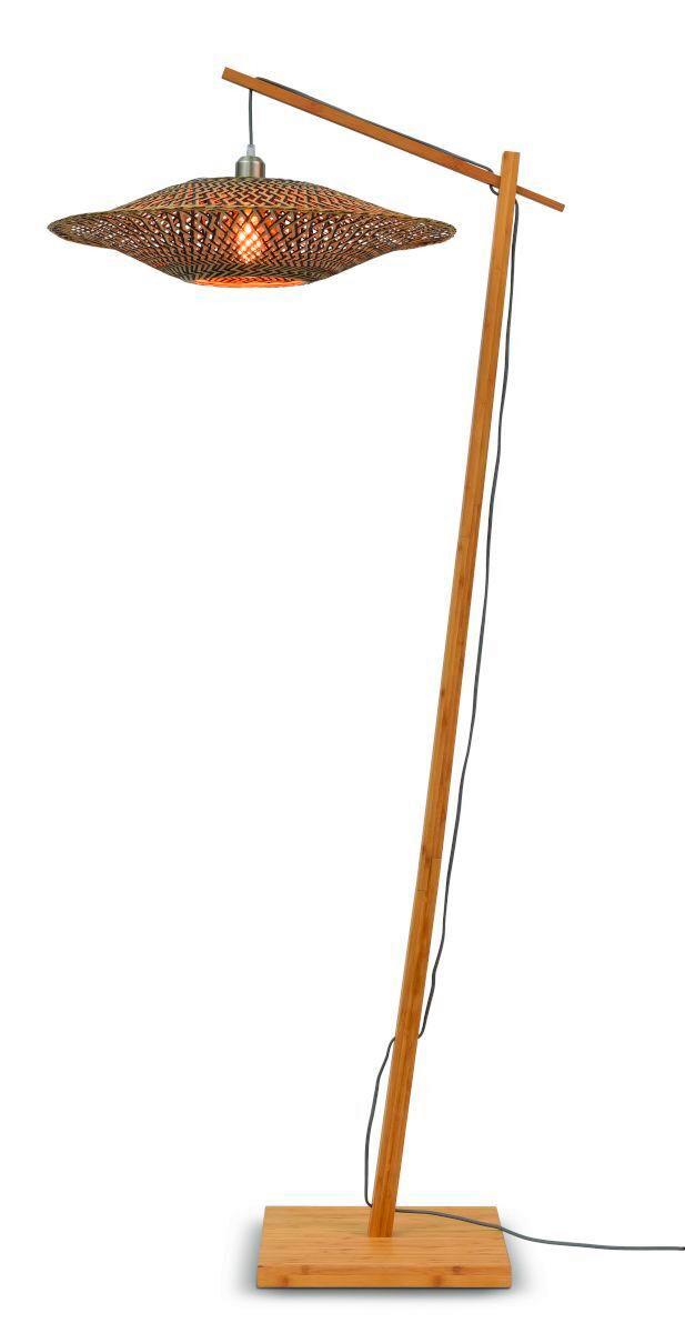 Stehleuchte Bali/f/ad/n/6015/bn - Schwarz/Naturfarben, Trend, Holz (60/176cm) - Good & Mojo