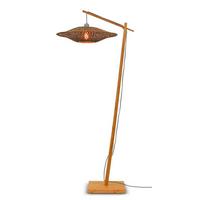 Stehleuchte Bali/f/ad/n/6015/bn - Schwarz/Naturfarben, Trend, Holz (60/176cm) - Good & Mojo