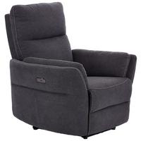 Relaxsessel Elektrisch Redon Stoffbezug Dunkelgrau - Dunkelgrau, Design, Textil/Metall (91/102-81/90-158cm) - Luca Bessoni