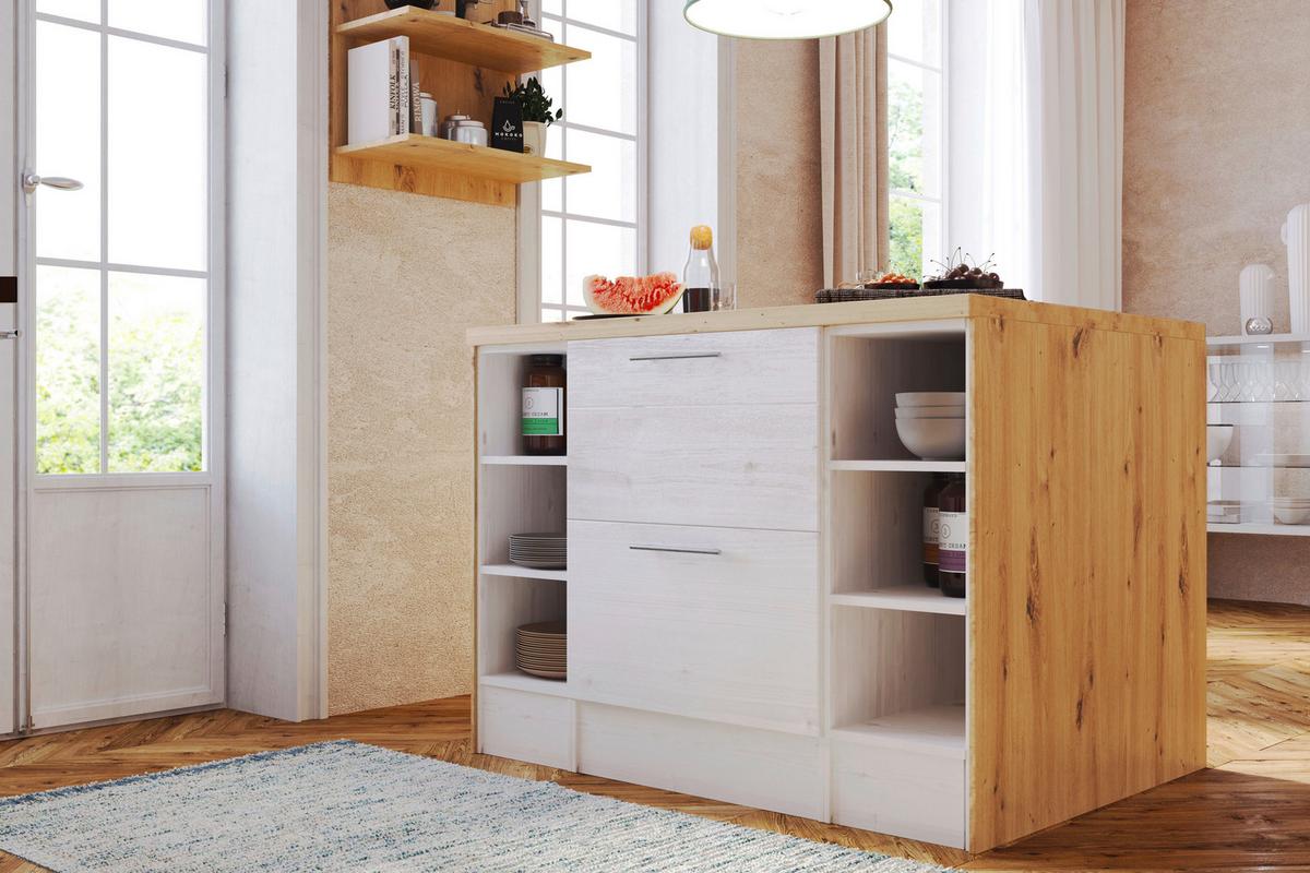 Kücheninsel Anton Kücheninsel124 cm - Wildeiche/Lärchefarben, LIFESTYLE, Holzwerkstoff (124/91/90cm) - Respekta